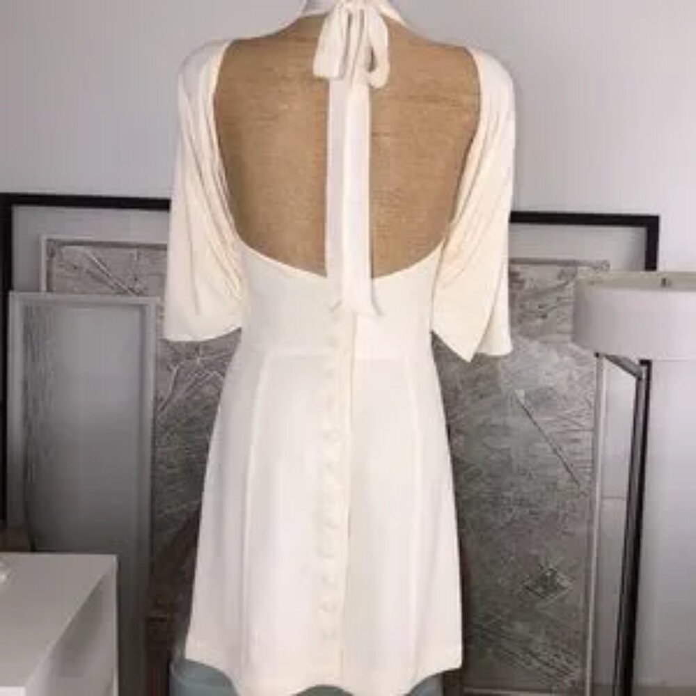 FENDI cream silk dress open back Size 6